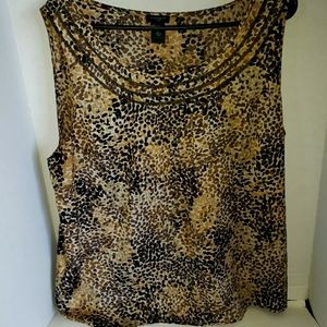 Ann TAYLOR XL SLEEVELESS LEOPARD PRINT TOP